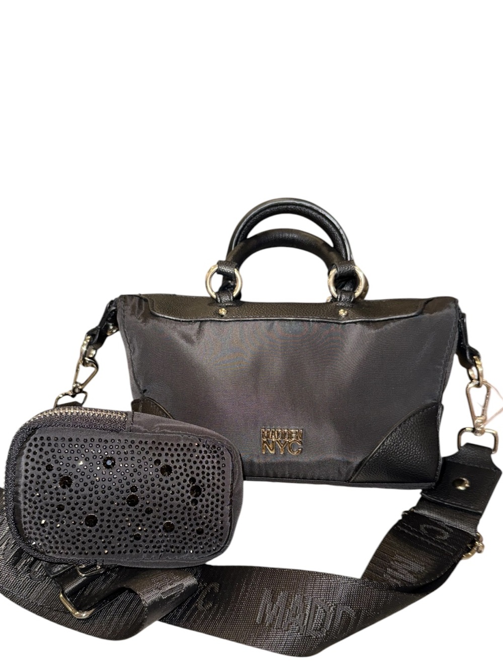 Madden NYC Black X-body Mini Satchel
